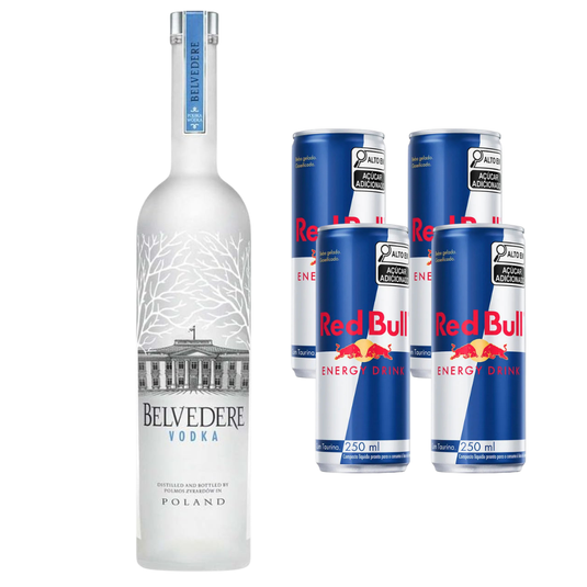 Combo - Vodka Belvedere 700ml + 4 Energético Redbull Tradicional 250ml