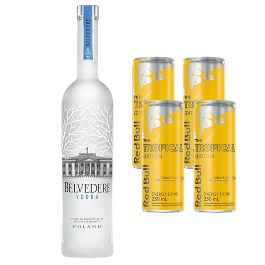 Combo - Vodka Belvedere 700ml + 4 Energético Redbull Tropical Edition250ml