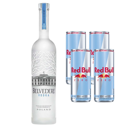 Combo - Vodka Belvedere 700ml + 4 Energético Redbull Zero 250ml