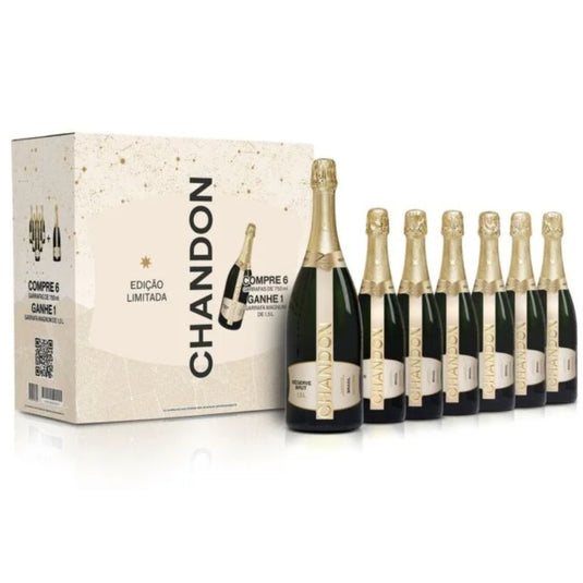 Kit Espumante Chandon Brut Caixa Mista 6 Garrafas 750ml + 1 Garrafa Magnum 1,5L