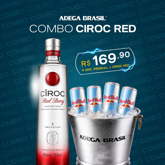 Combo - Vodka Ciroc Red Berry 750ml + 4 Energético Red Bull Zero 250ml