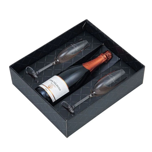 Kit Espumante Casa Valduga Arte Brut Com 2 Tacas