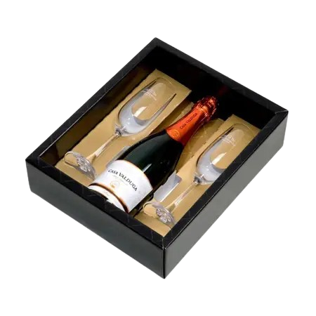 Kit Espumante Casa Valduga Arte Demi Com 2 Tacas