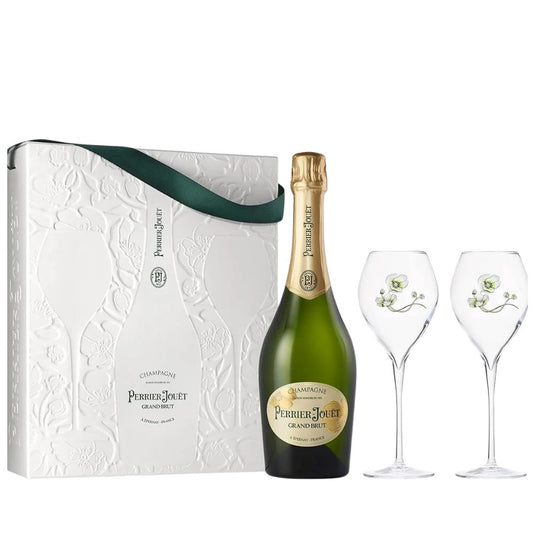 Kit Champagne Perrier-Jouët Grand Brut 750ml + 2 Taças