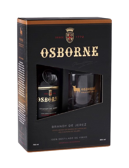 Kit Conhaque Brandy Osborne 700ml + Copo