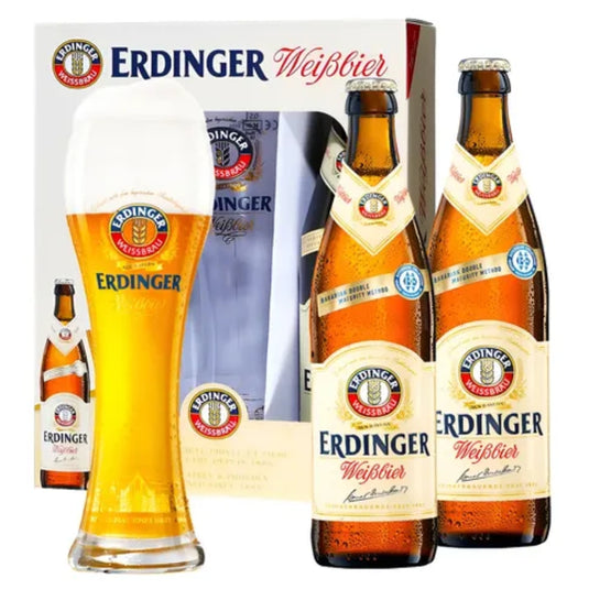 Kit Erdinger Weissbier 2 Garrafas 500ml + 1 Copo Weizen 500ml