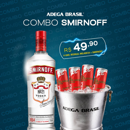 Combo - Vodka Smirnoff Red 998ml + 4 Energético Redbull Melancia 250ml