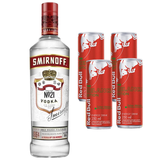 Combo - Vodka Smirnoff Red 998ml + 4 Energético Redbull Melancia 250ml